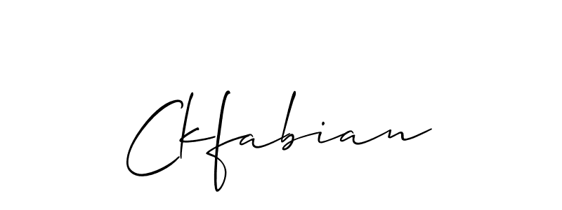 How to make Ckfabian name signature. Use Allison_Script style for creating short signs online. This is the latest handwritten sign. Ckfabian signature style 2 images and pictures png