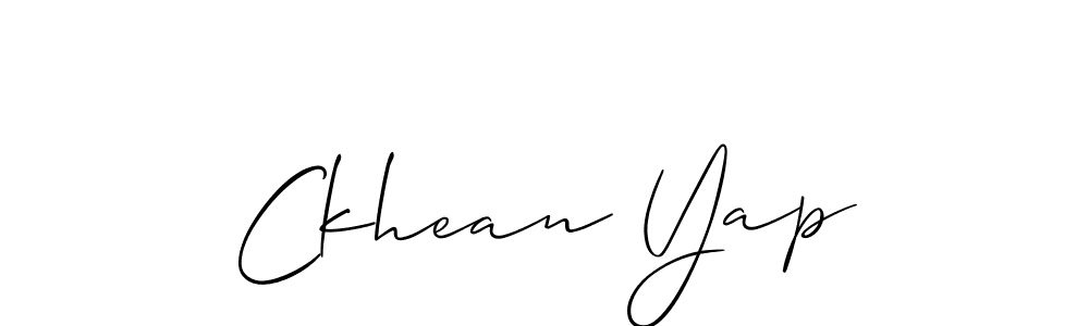Make a short Ckhean Yap signature style. Manage your documents anywhere anytime using Allison_Script. Create and add eSignatures, submit forms, share and send files easily. Ckhean Yap signature style 2 images and pictures png