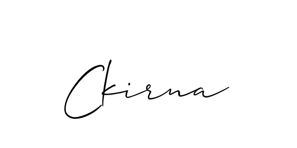 How to make Ckirna signature? Allison_Script is a professional autograph style. Create handwritten signature for Ckirna name. Ckirna signature style 2 images and pictures png