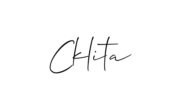 Allison_Script is a professional signature style that is perfect for those who want to add a touch of class to their signature. It is also a great choice for those who want to make their signature more unique. Get Cklita name to fancy signature for free. Cklita signature style 2 images and pictures png