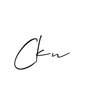 Design your own signature with our free online signature maker. With this signature software, you can create a handwritten (Allison_Script) signature for name Ckn. Ckn signature style 2 images and pictures png