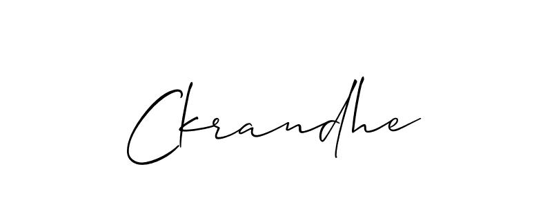 Make a short Ckrandhe signature style. Manage your documents anywhere anytime using Allison_Script. Create and add eSignatures, submit forms, share and send files easily. Ckrandhe signature style 2 images and pictures png