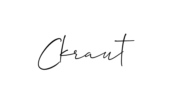 Use a signature maker to create a handwritten signature online. With this signature software, you can design (Allison_Script) your own signature for name Ckraut. Ckraut signature style 2 images and pictures png
