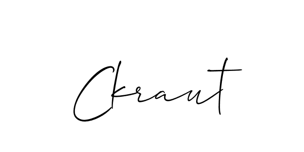 Create a beautiful signature design for name Ckraut. With this signature (Allison_Script) fonts, you can make a handwritten signature for free. Ckraut signature style 2 images and pictures png