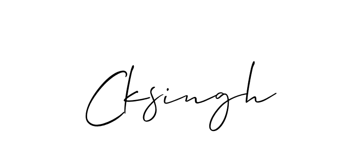 Allison_Script is a professional signature style that is perfect for those who want to add a touch of class to their signature. It is also a great choice for those who want to make their signature more unique. Get Cksingh name to fancy signature for free. Cksingh signature style 2 images and pictures png