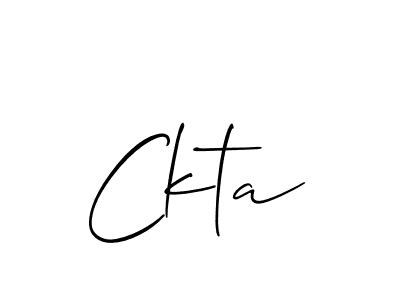 Use a signature maker to create a handwritten signature online. With this signature software, you can design (Allison_Script) your own signature for name Ckta. Ckta signature style 2 images and pictures png