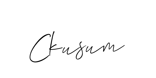 Create a beautiful signature design for name Ckusum. With this signature (Allison_Script) fonts, you can make a handwritten signature for free. Ckusum signature style 2 images and pictures png