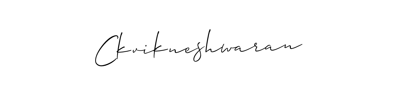How to make Ckvikneshwaran signature? Allison_Script is a professional autograph style. Create handwritten signature for Ckvikneshwaran name. Ckvikneshwaran signature style 2 images and pictures png