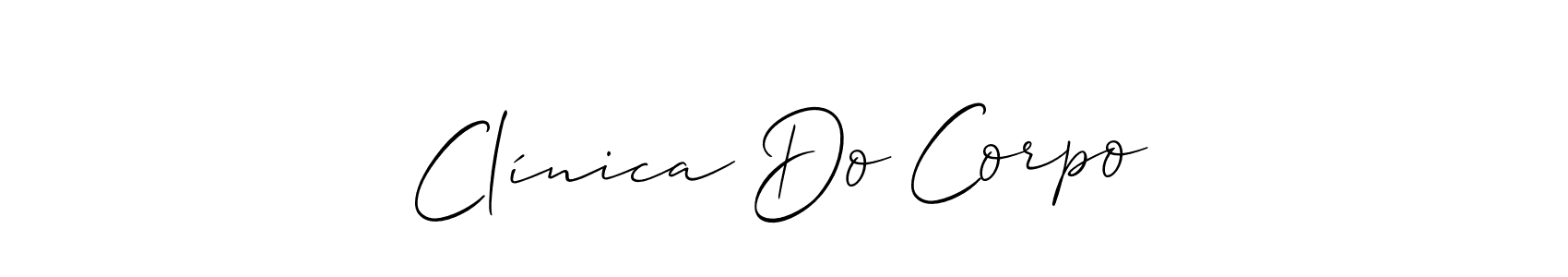 Also we have Clínica Do Corpo name is the best signature style. Create professional handwritten signature collection using Allison_Script autograph style. Clínica Do Corpo signature style 2 images and pictures png