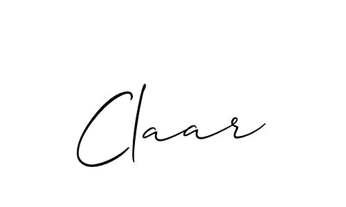 Use a signature maker to create a handwritten signature online. With this signature software, you can design (Allison_Script) your own signature for name Claar. Claar signature style 2 images and pictures png