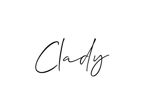 Make a beautiful signature design for name Clady. With this signature (Allison_Script) style, you can create a handwritten signature for free. Clady signature style 2 images and pictures png