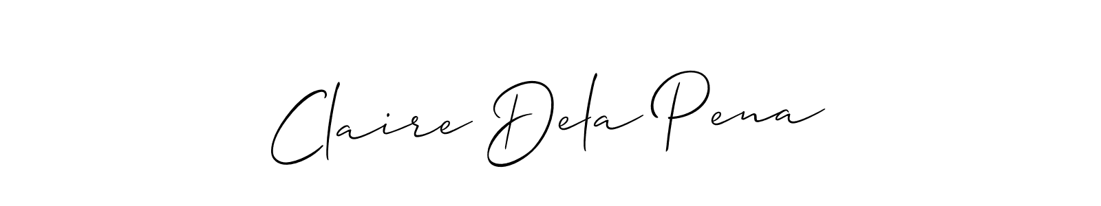 The best way (Allison_Script) to make a short signature is to pick only two or three words in your name. The name Claire Dela Pena include a total of six letters. For converting this name. Claire Dela Pena signature style 2 images and pictures png