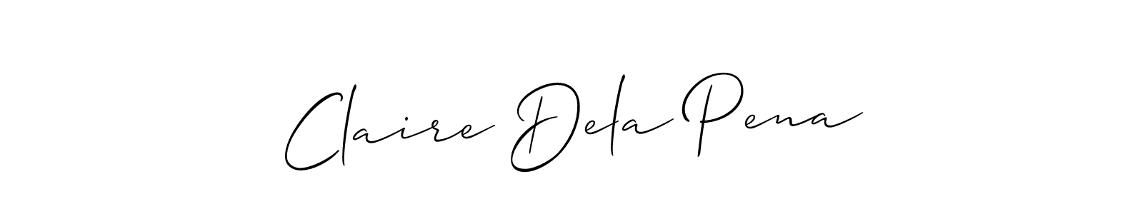 The best way (Allison_Script) to make a short signature is to pick only two or three words in your name. The name Claire Dela Pena include a total of six letters. For converting this name. Claire Dela Pena signature style 2 images and pictures png