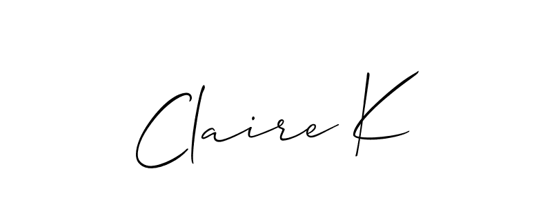 Design your own signature with our free online signature maker. With this signature software, you can create a handwritten (Allison_Script) signature for name Claire K. Claire K signature style 2 images and pictures png