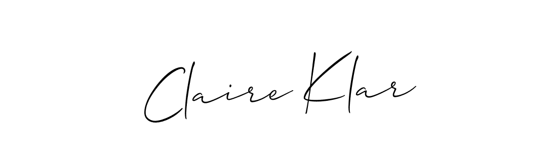 Use a signature maker to create a handwritten signature online. With this signature software, you can design (Allison_Script) your own signature for name Claire Klar. Claire Klar signature style 2 images and pictures png