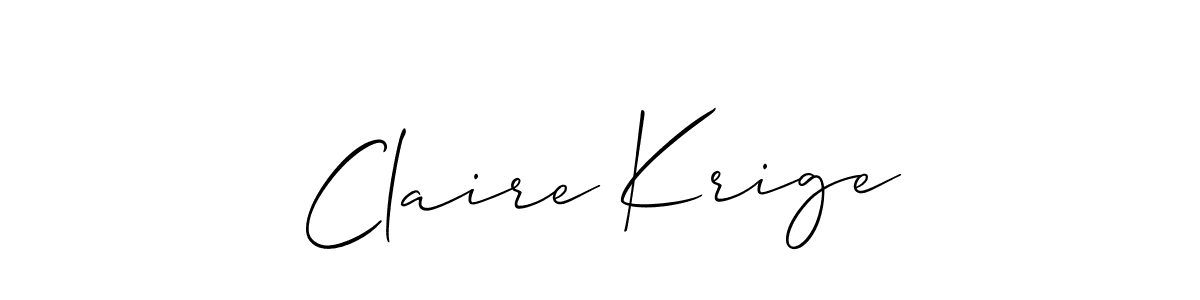 It looks lik you need a new signature style for name Claire Krige. Design unique handwritten (Allison_Script) signature with our free signature maker in just a few clicks. Claire Krige signature style 2 images and pictures png