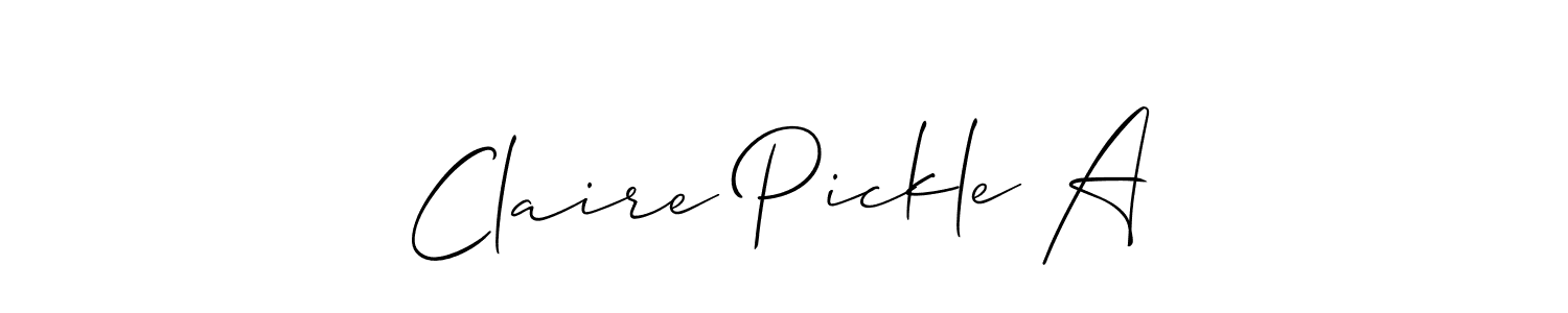Design your own signature with our free online signature maker. With this signature software, you can create a handwritten (Allison_Script) signature for name Claire Pickle A. Claire Pickle A signature style 2 images and pictures png