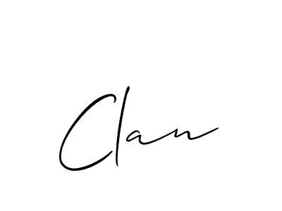 Design your own signature with our free online signature maker. With this signature software, you can create a handwritten (Allison_Script) signature for name Clan. Clan signature style 2 images and pictures png