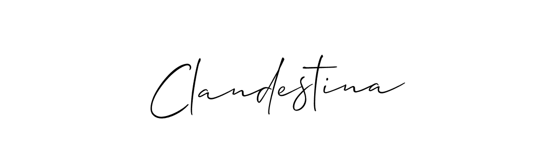 Best and Professional Signature Style for Clandestina. Allison_Script Best Signature Style Collection. Clandestina signature style 2 images and pictures png