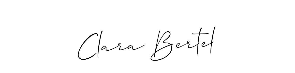 Make a short Clara Bertel signature style. Manage your documents anywhere anytime using Allison_Script. Create and add eSignatures, submit forms, share and send files easily. Clara Bertel signature style 2 images and pictures png