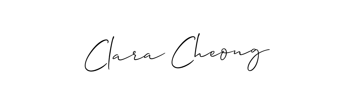 The best way (Allison_Script) to make a short signature is to pick only two or three words in your name. The name Clara Cheong include a total of six letters. For converting this name. Clara Cheong signature style 2 images and pictures png