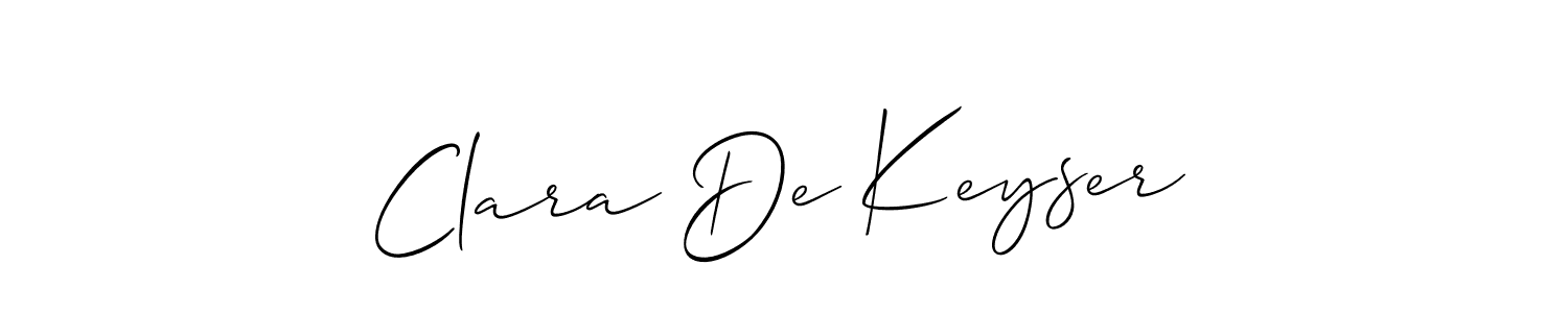 Use a signature maker to create a handwritten signature online. With this signature software, you can design (Allison_Script) your own signature for name Clara De Keyser. Clara De Keyser signature style 2 images and pictures png