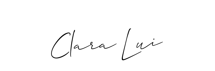 You should practise on your own different ways (Allison_Script) to write your name (Clara Lui) in signature. don't let someone else do it for you. Clara Lui signature style 2 images and pictures png