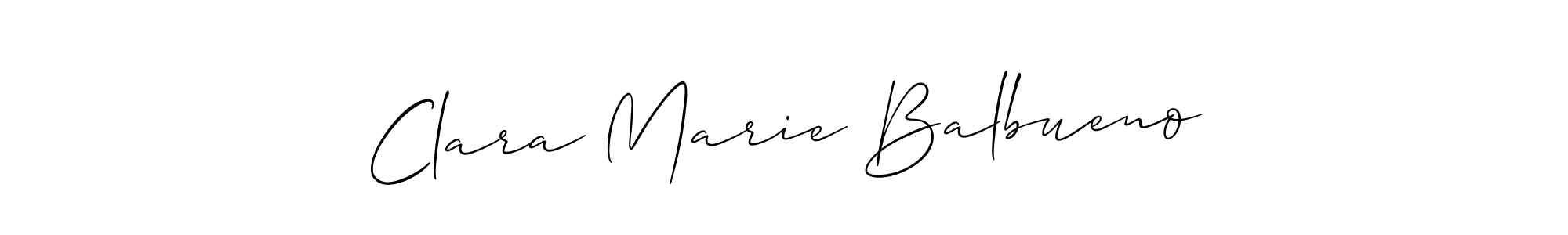 if you are searching for the best signature style for your name Clara Marie Balbueno. so please give up your signature search. here we have designed multiple signature styles  using Allison_Script. Clara Marie Balbueno signature style 2 images and pictures png
