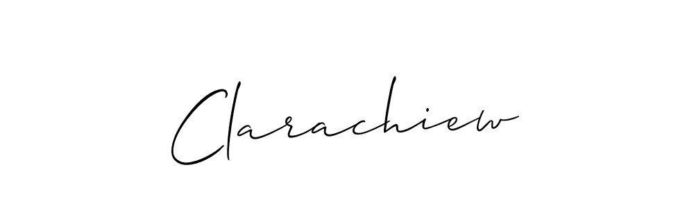 Use a signature maker to create a handwritten signature online. With this signature software, you can design (Allison_Script) your own signature for name Clarachiew. Clarachiew signature style 2 images and pictures png