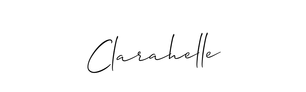 Also You can easily find your signature by using the search form. We will create Clarahelle name handwritten signature images for you free of cost using Allison_Script sign style. Clarahelle signature style 2 images and pictures png