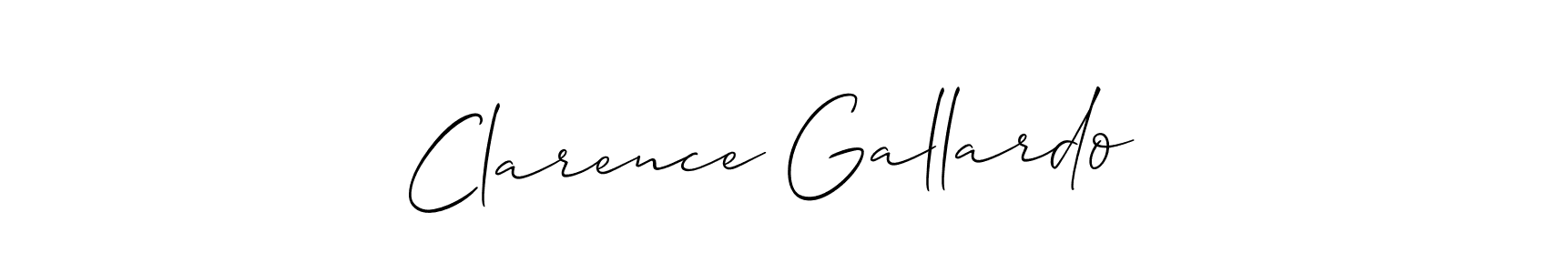 Use a signature maker to create a handwritten signature online. With this signature software, you can design (Allison_Script) your own signature for name Clarence Gallardo. Clarence Gallardo signature style 2 images and pictures png