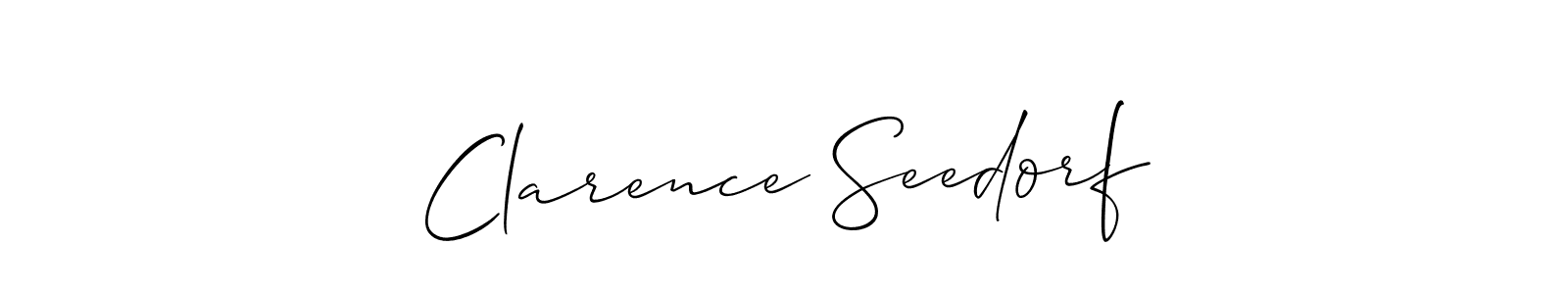 if you are searching for the best signature style for your name Clarence Seedorf. so please give up your signature search. here we have designed multiple signature styles  using Allison_Script. Clarence Seedorf signature style 2 images and pictures png