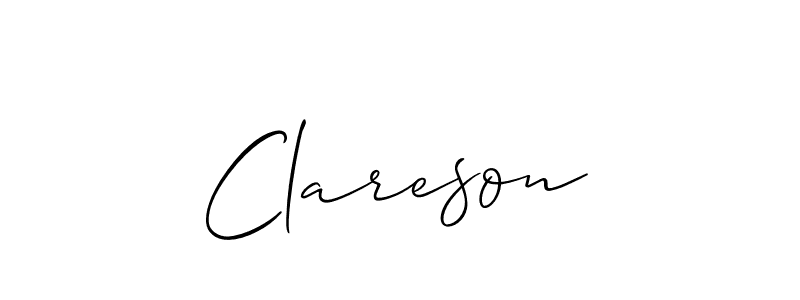 if you are searching for the best signature style for your name Clareson. so please give up your signature search. here we have designed multiple signature styles  using Allison_Script. Clareson signature style 2 images and pictures png