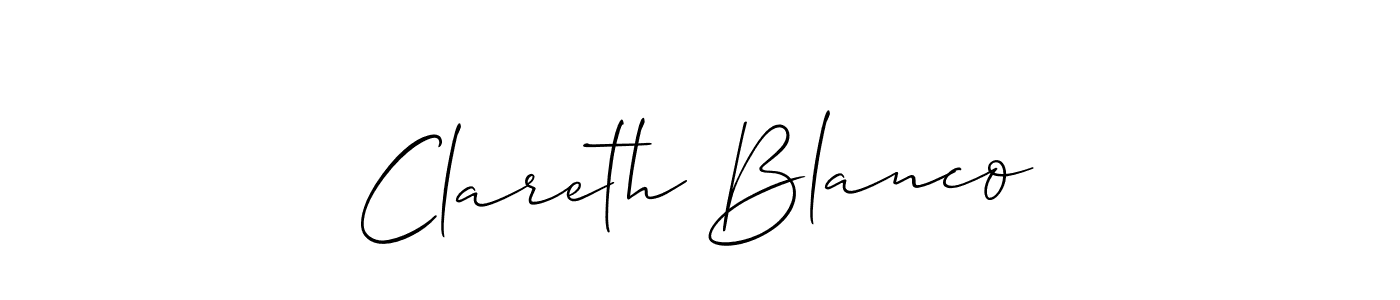 Also we have Clareth Blanco name is the best signature style. Create professional handwritten signature collection using Allison_Script autograph style. Clareth Blanco signature style 2 images and pictures png