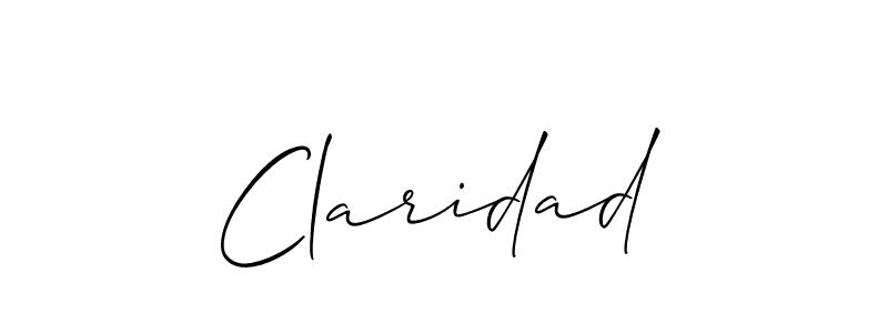 How to make Claridad signature? Allison_Script is a professional autograph style. Create handwritten signature for Claridad name. Claridad signature style 2 images and pictures png