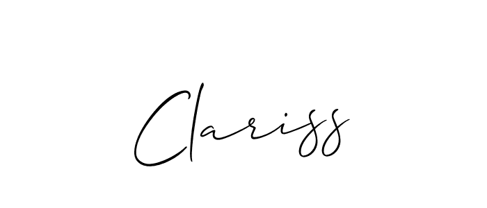 Here are the top 10 professional signature styles for the name Clariss. These are the best autograph styles you can use for your name. Clariss signature style 2 images and pictures png