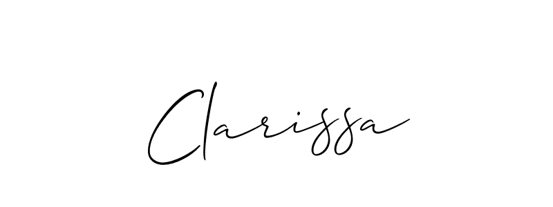 How to make Clarissa name signature. Use Allison_Script style for creating short signs online. This is the latest handwritten sign. Clarissa signature style 2 images and pictures png