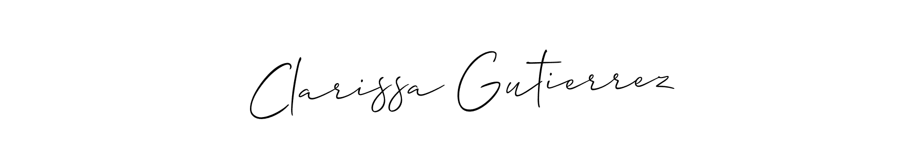 You can use this online signature creator to create a handwritten signature for the name Clarissa Gutierrez. This is the best online autograph maker. Clarissa Gutierrez signature style 2 images and pictures png