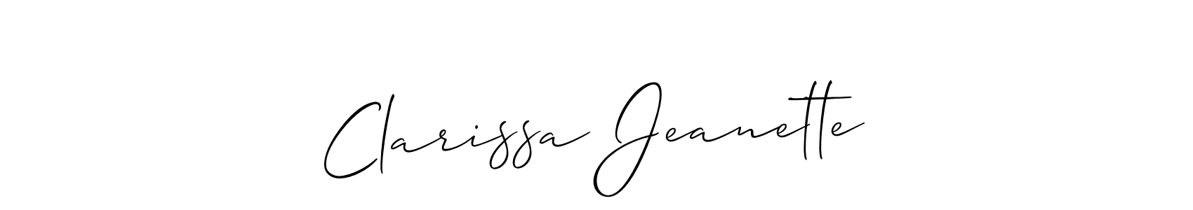 Best and Professional Signature Style for Clarissa Jeanette. Allison_Script Best Signature Style Collection. Clarissa Jeanette signature style 2 images and pictures png