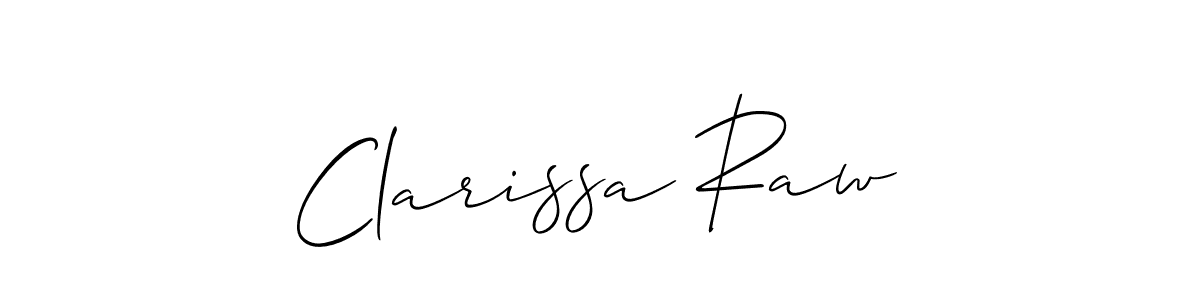 Allison_Script is a professional signature style that is perfect for those who want to add a touch of class to their signature. It is also a great choice for those who want to make their signature more unique. Get Clarissa Raw name to fancy signature for free. Clarissa Raw signature style 2 images and pictures png