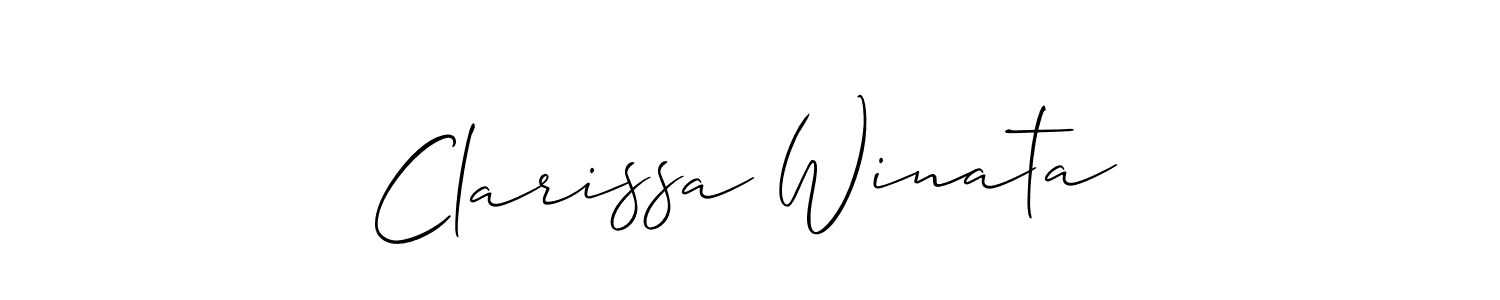 Make a beautiful signature design for name Clarissa Winata. With this signature (Allison_Script) style, you can create a handwritten signature for free. Clarissa Winata signature style 2 images and pictures png