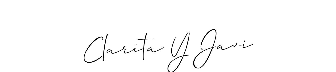 Create a beautiful signature design for name Clarita Y Javi. With this signature (Allison_Script) fonts, you can make a handwritten signature for free. Clarita Y Javi signature style 2 images and pictures png