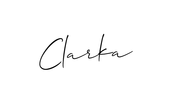 You should practise on your own different ways (Allison_Script) to write your name (Clarka) in signature. don't let someone else do it for you. Clarka signature style 2 images and pictures png