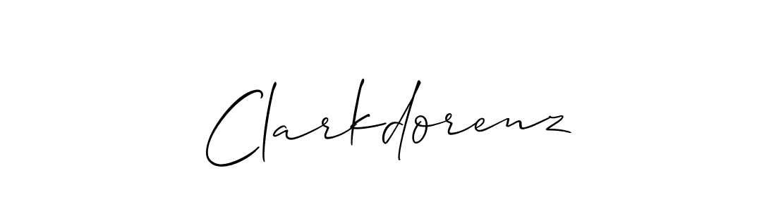 How to make Clarkdorenz signature? Allison_Script is a professional autograph style. Create handwritten signature for Clarkdorenz name. Clarkdorenz signature style 2 images and pictures png