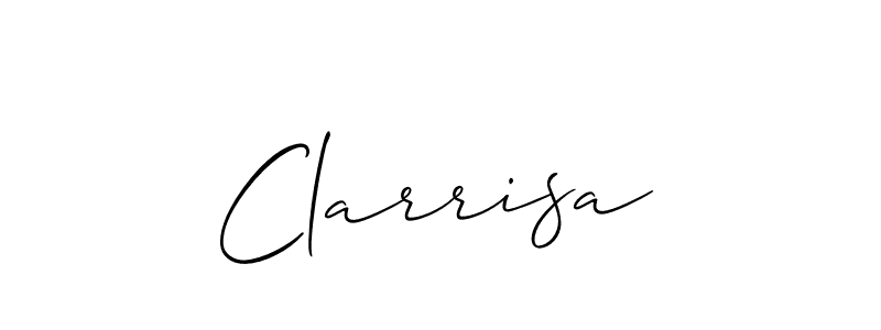 Create a beautiful signature design for name Clarrisa. With this signature (Allison_Script) fonts, you can make a handwritten signature for free. Clarrisa signature style 2 images and pictures png