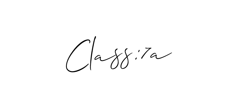 Allison_Script is a professional signature style that is perfect for those who want to add a touch of class to their signature. It is also a great choice for those who want to make their signature more unique. Get Class:7a name to fancy signature for free. Class:7a signature style 2 images and pictures png