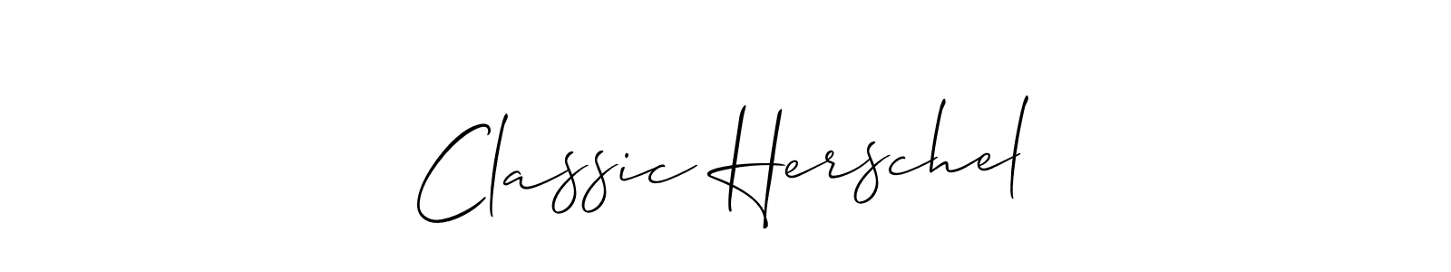 How to make Classic Herschel name signature. Use Allison_Script style for creating short signs online. This is the latest handwritten sign. Classic Herschel signature style 2 images and pictures png