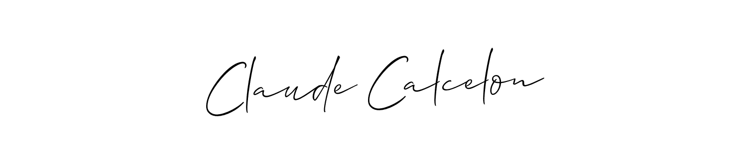 How to make Claude Calcelon name signature. Use Allison_Script style for creating short signs online. This is the latest handwritten sign. Claude Calcelon signature style 2 images and pictures png