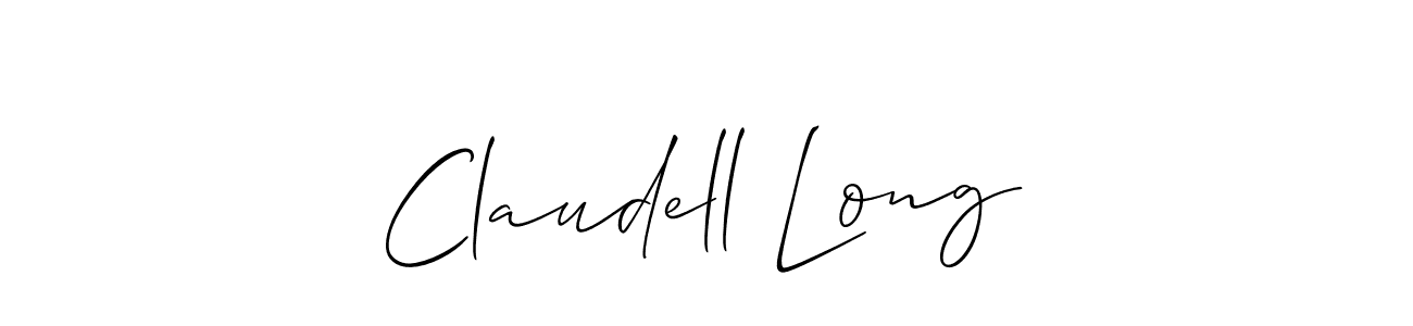 How to make Claudell Long name signature. Use Allison_Script style for creating short signs online. This is the latest handwritten sign. Claudell Long signature style 2 images and pictures png