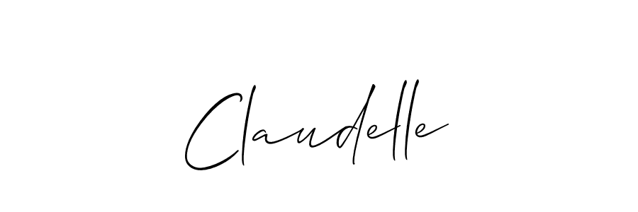 The best way (Allison_Script) to make a short signature is to pick only two or three words in your name. The name Claudelle include a total of six letters. For converting this name. Claudelle signature style 2 images and pictures png